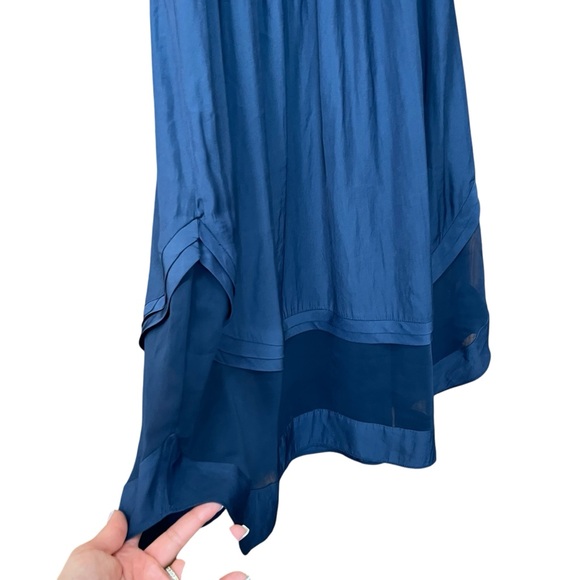 Ramy Brook Blue Satin Quinn Dress Sleeveless Size Small - Picture 6 of 14